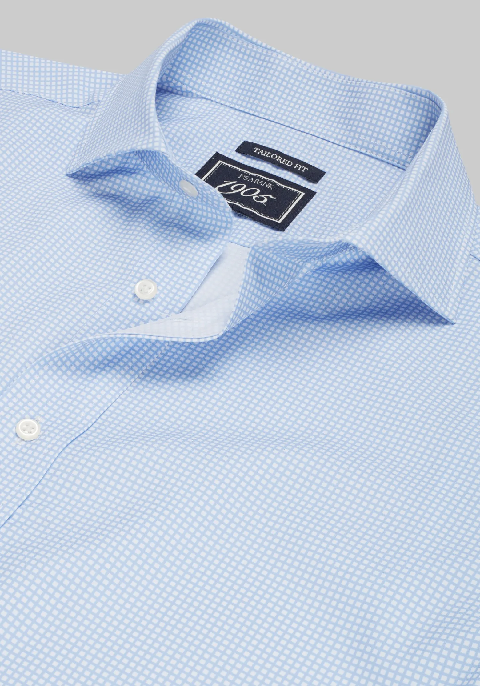 1905 Collection Tailored Fit Check 4-Way Stretch Dress Shirt