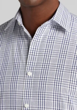 1905 Collection Tailored Fit Medium Plaid Short Sleeve Button Up Shirt