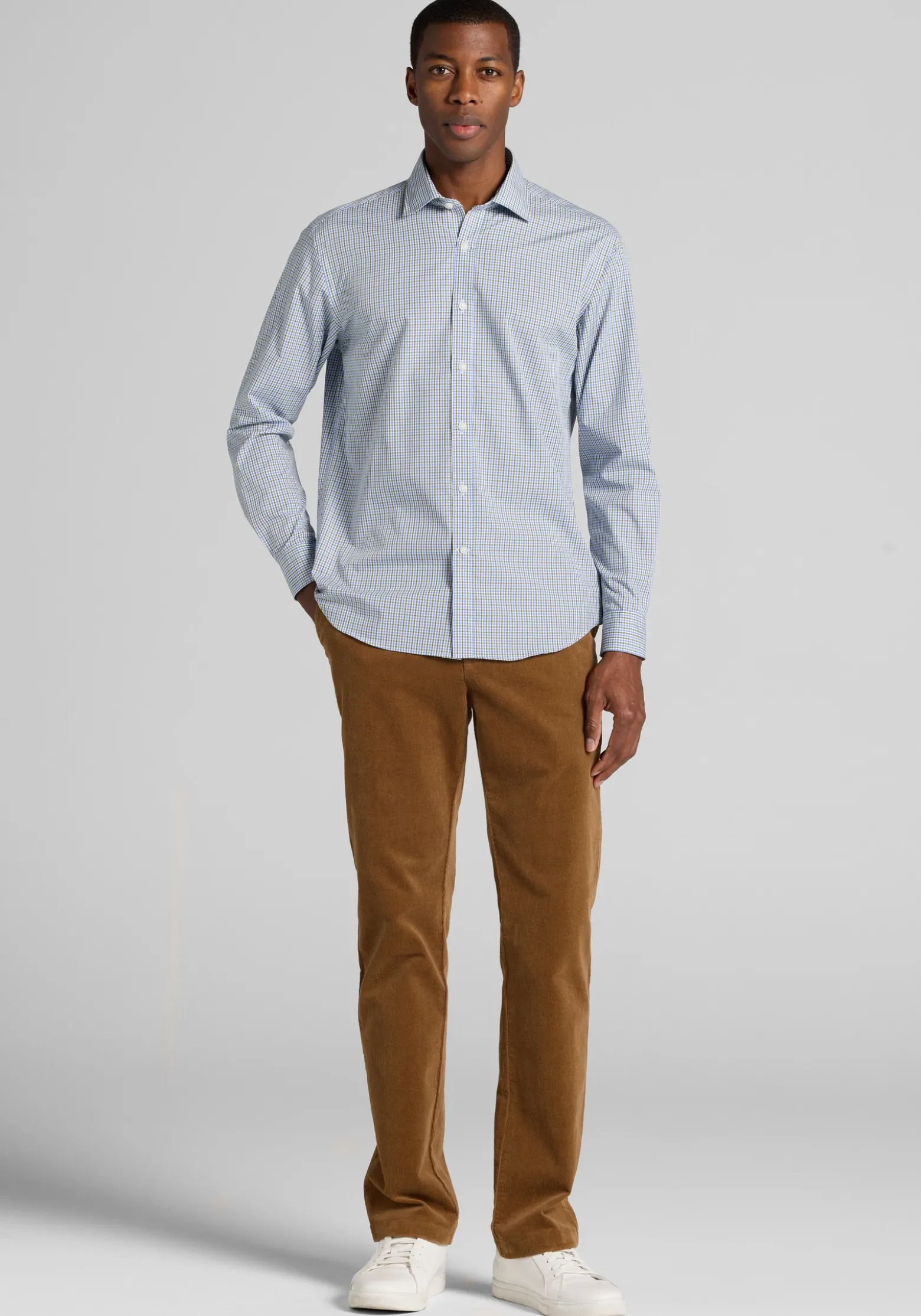 1905 Collection Tailored Fit Mini Gingham Button Up Shirt