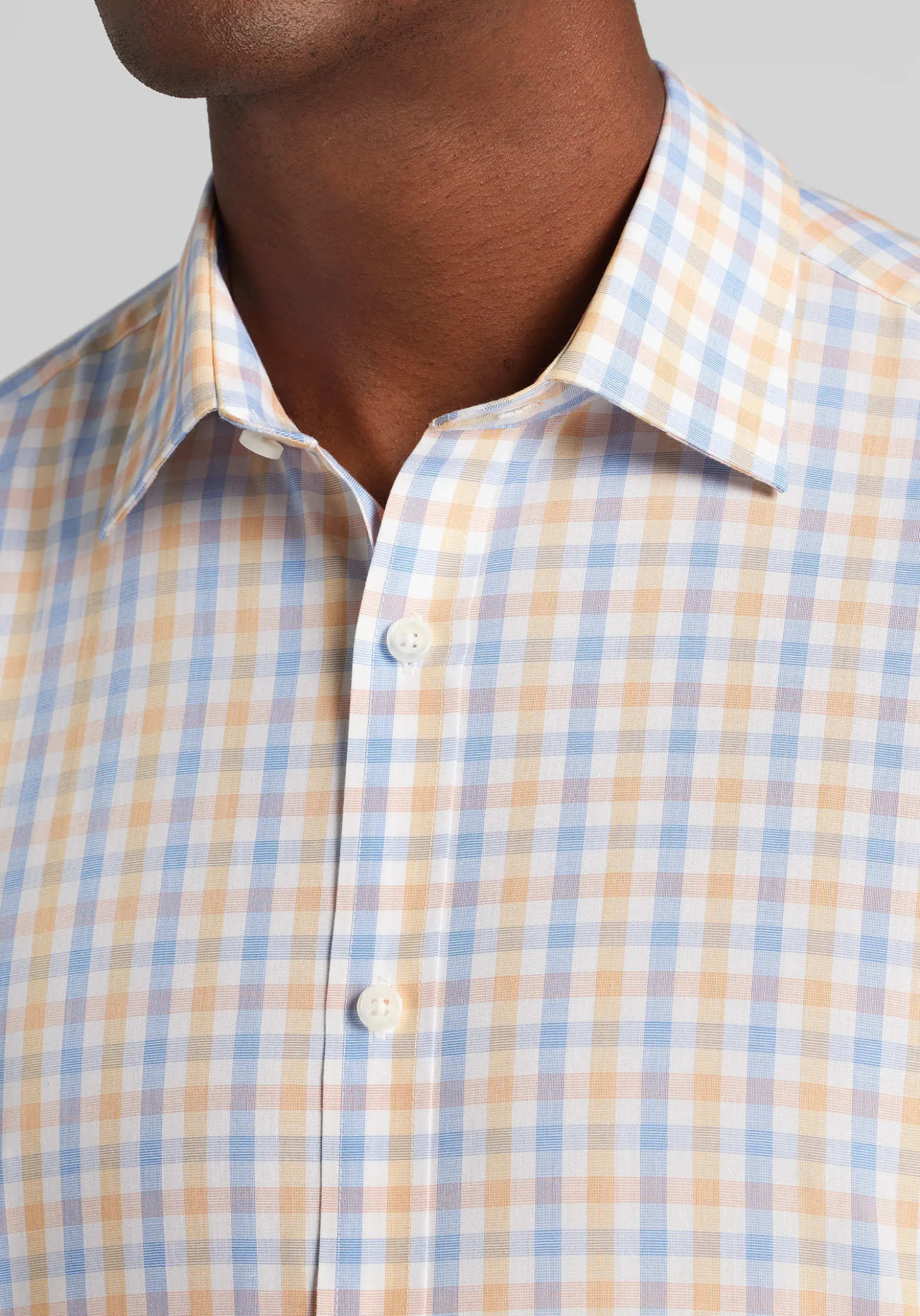 1905 Collection Tailored Fit Multi Gingham Short Sleeve Button Up Shirt