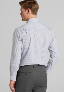 1905 Collection Tailored Fit Spread Collar Stripe 4-Way Stretch Dress Shirt