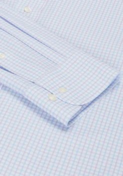 1905 Collection Tailored Fit Spread Collar Grid 4-Way Stretch Dress Shirt