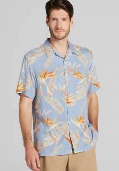 1905 Collection Tailored Fit Tropical Floral Short Sleeve Hawaiian Camp Shirt CLEARANCE
