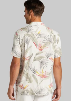 1905 Collection Tailored Fit Tropical Floral Short Sleeve Hawaiian Camp Shirt CLEARANCE