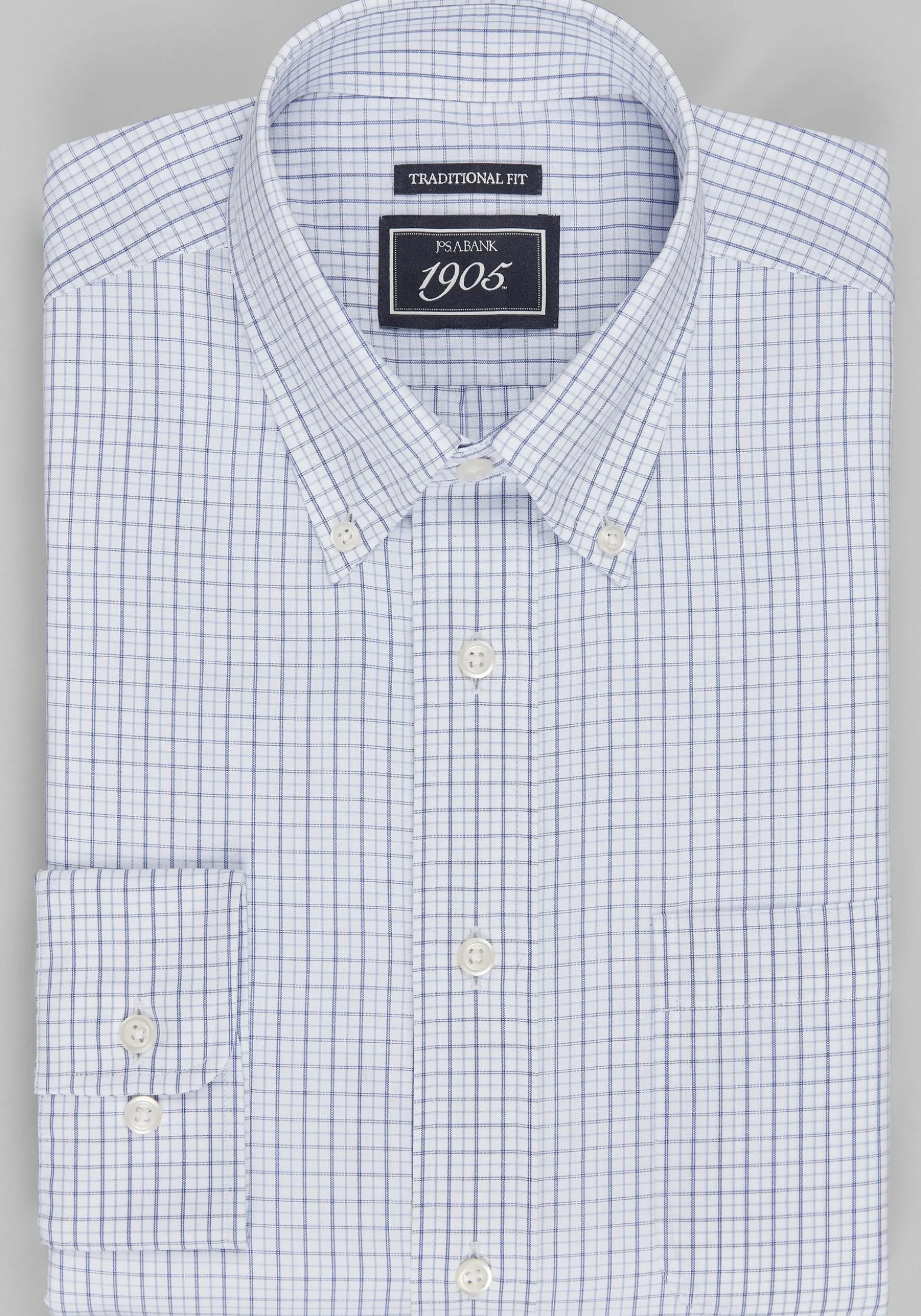 1905 Collection Traditional Fit Button-Down Collar Check Dress Shirt
