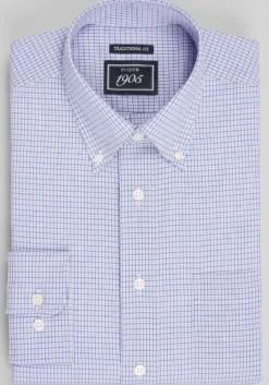1905 Collection Traditional Fit Small Check Dress Shirt