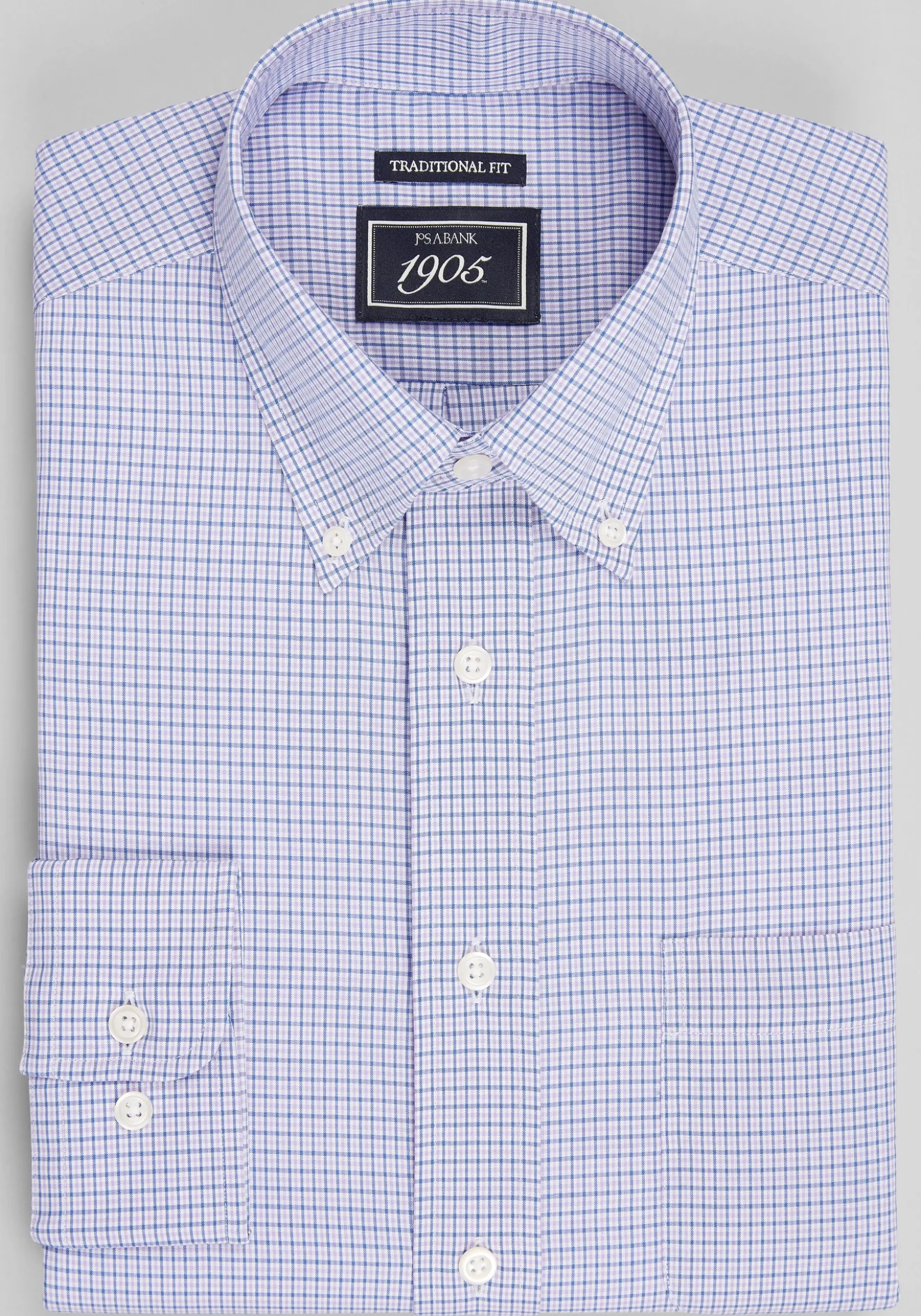 1905 Collection Traditional Fit Small Check Dress Shirt