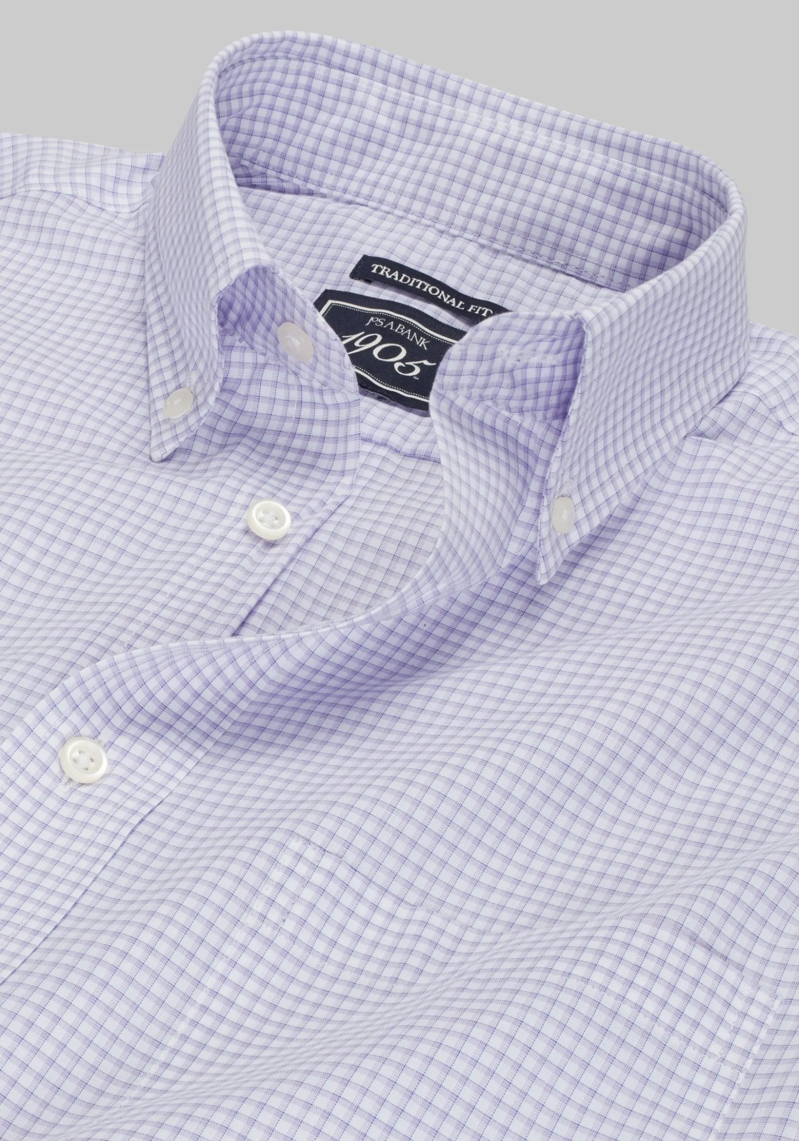 1905 Collection Traditional Fit 4-Way Stretch Button-Down Collar Mini Plaid Dress Shirt