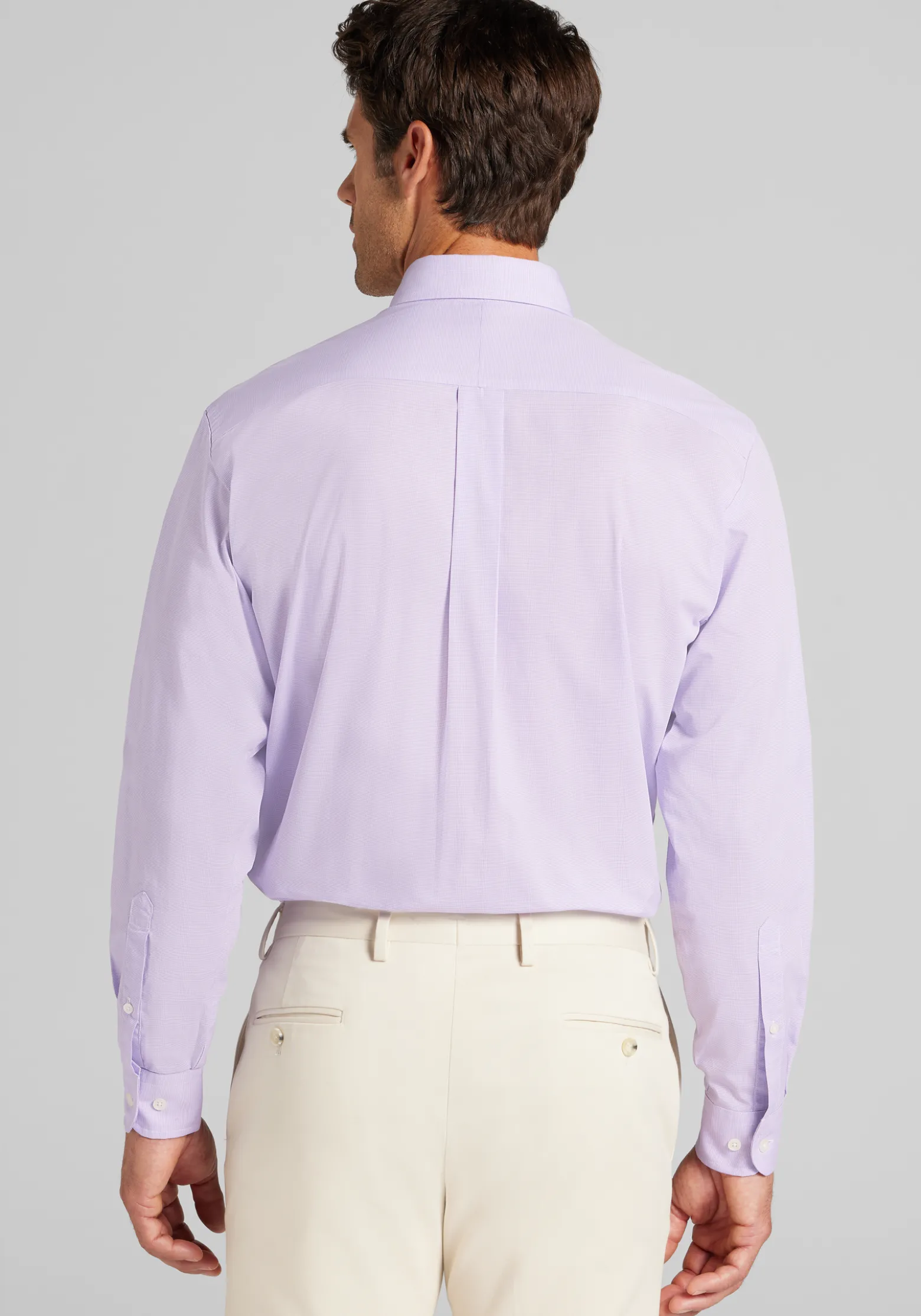 1905 Collection Traditional Fit 4-Way Stretch Button-Down Collar Micro Houndstooth Dress Shirt