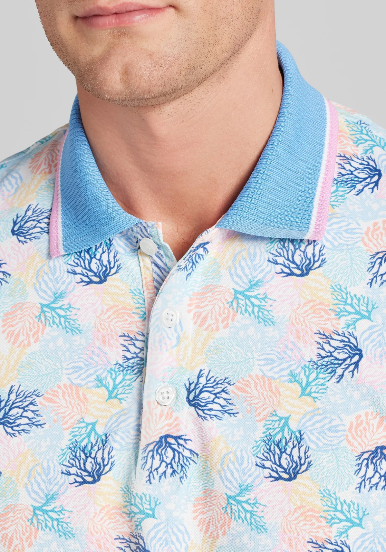Con.Struct Slim Fit Coral Tipped Pique Polo CLEARANCE