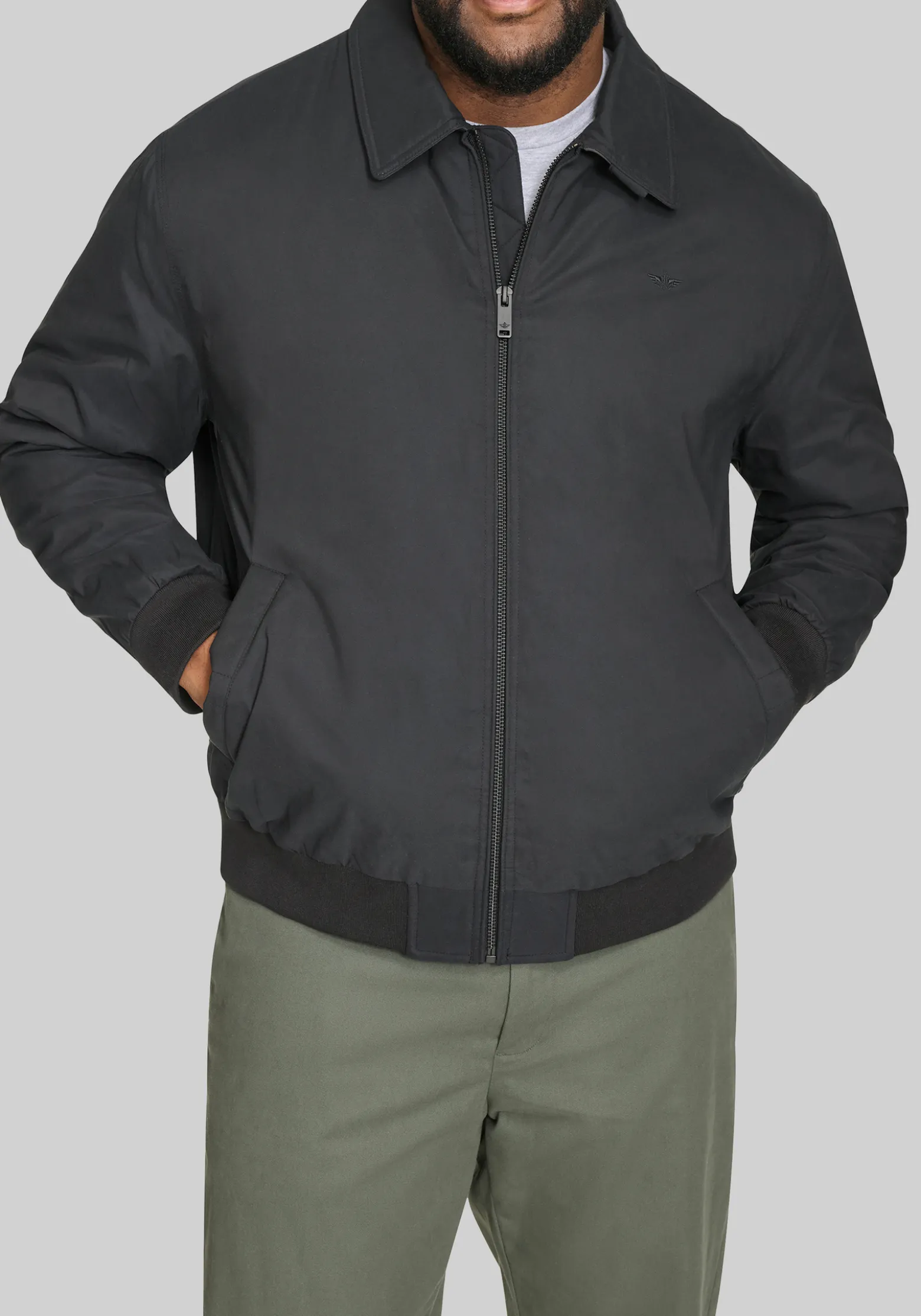 Dockers Tailored Fit Micro Twill Golf Bomber Jacket - Big & Tall