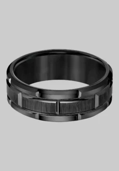 GTX 8mm Flat Edge Brick Pattern Tungsten Carbide Band
