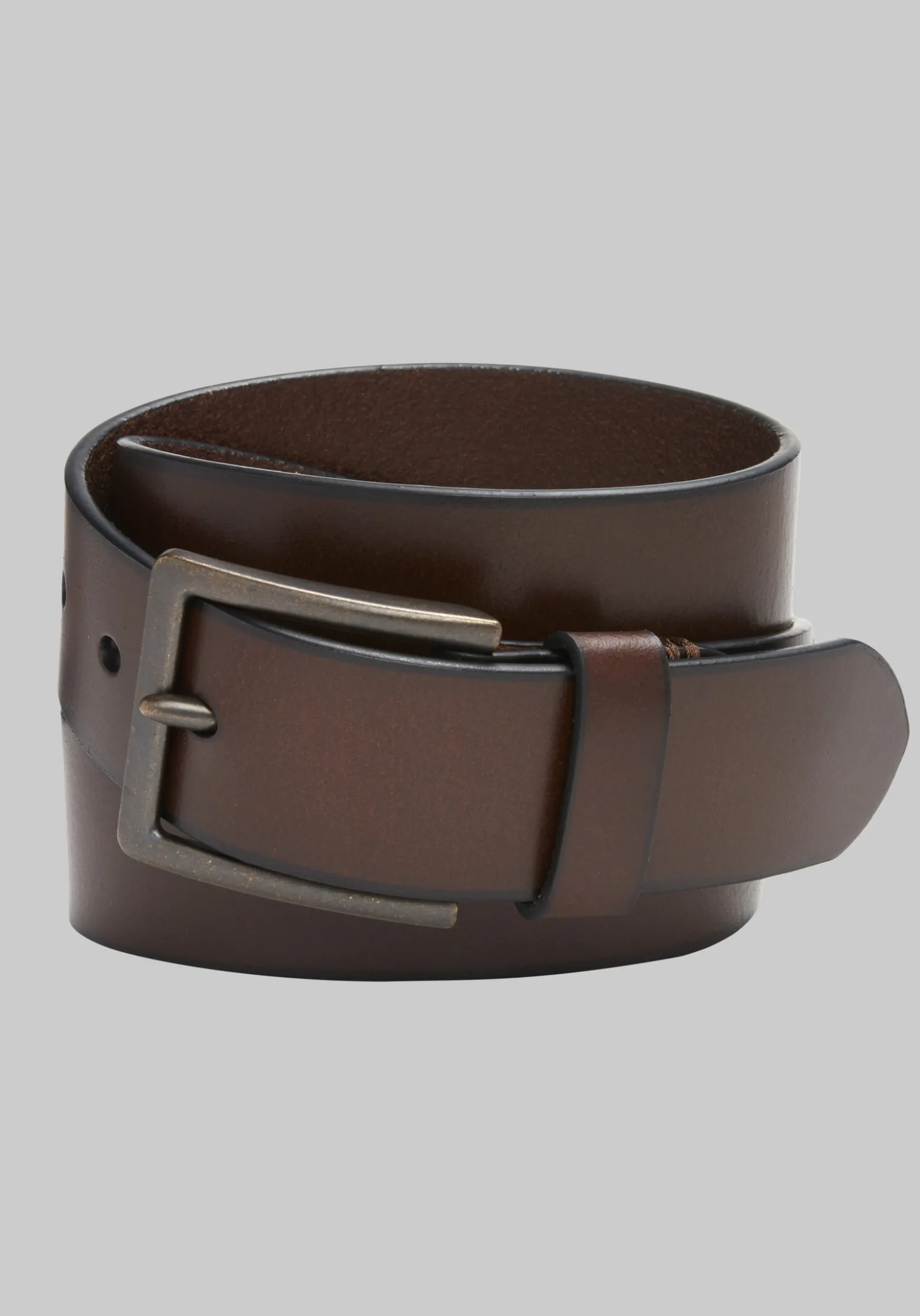 Johnston & Murphy Antique Buckle Leather Belt