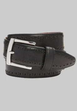 Johnston & Murphy Perforated Edge Leather Belt