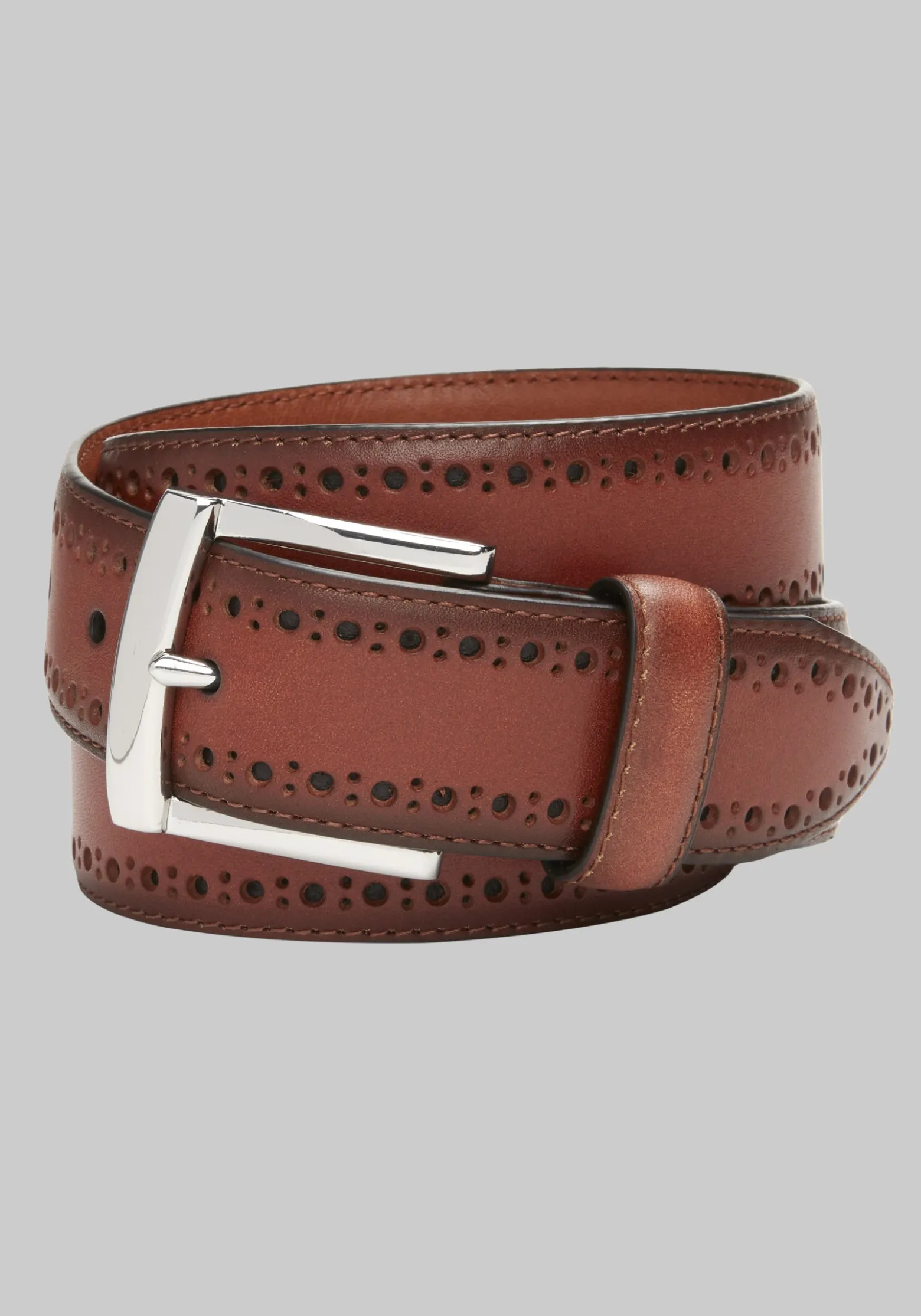 Johnston & Murphy Perforated Edge Leather Belt
