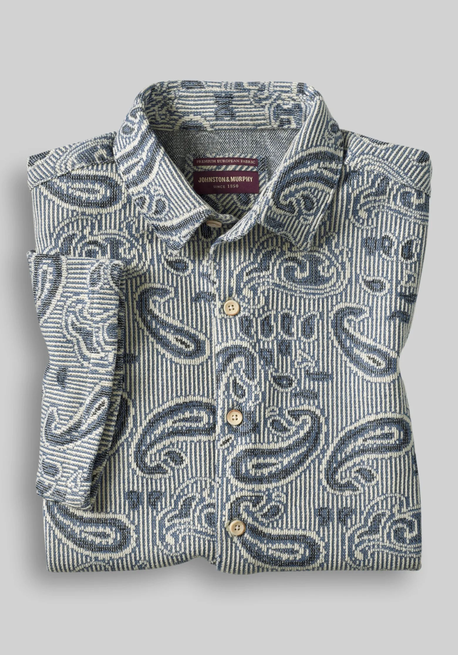 Johnston & Murphy Tailored Fit Linden Textured Button Up Shirt