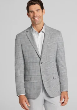Jos. A. Bank Comfort Stretch Tailored Fit Plaid Knit Sportcoat - Big & Tall