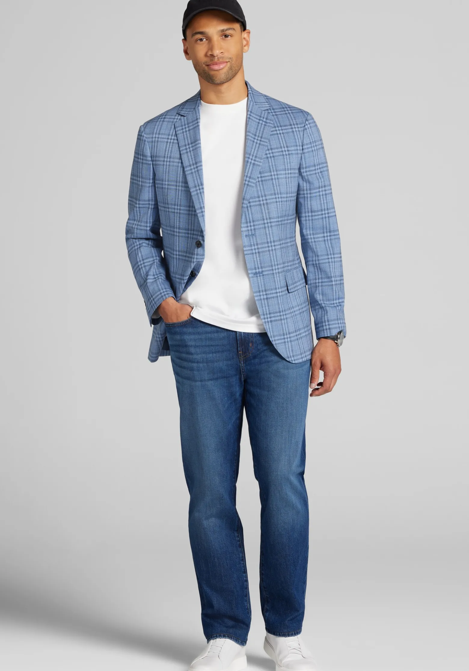 Jos. A. Bank Comfort Stretch Tailored Fit Plaid Sportcoat