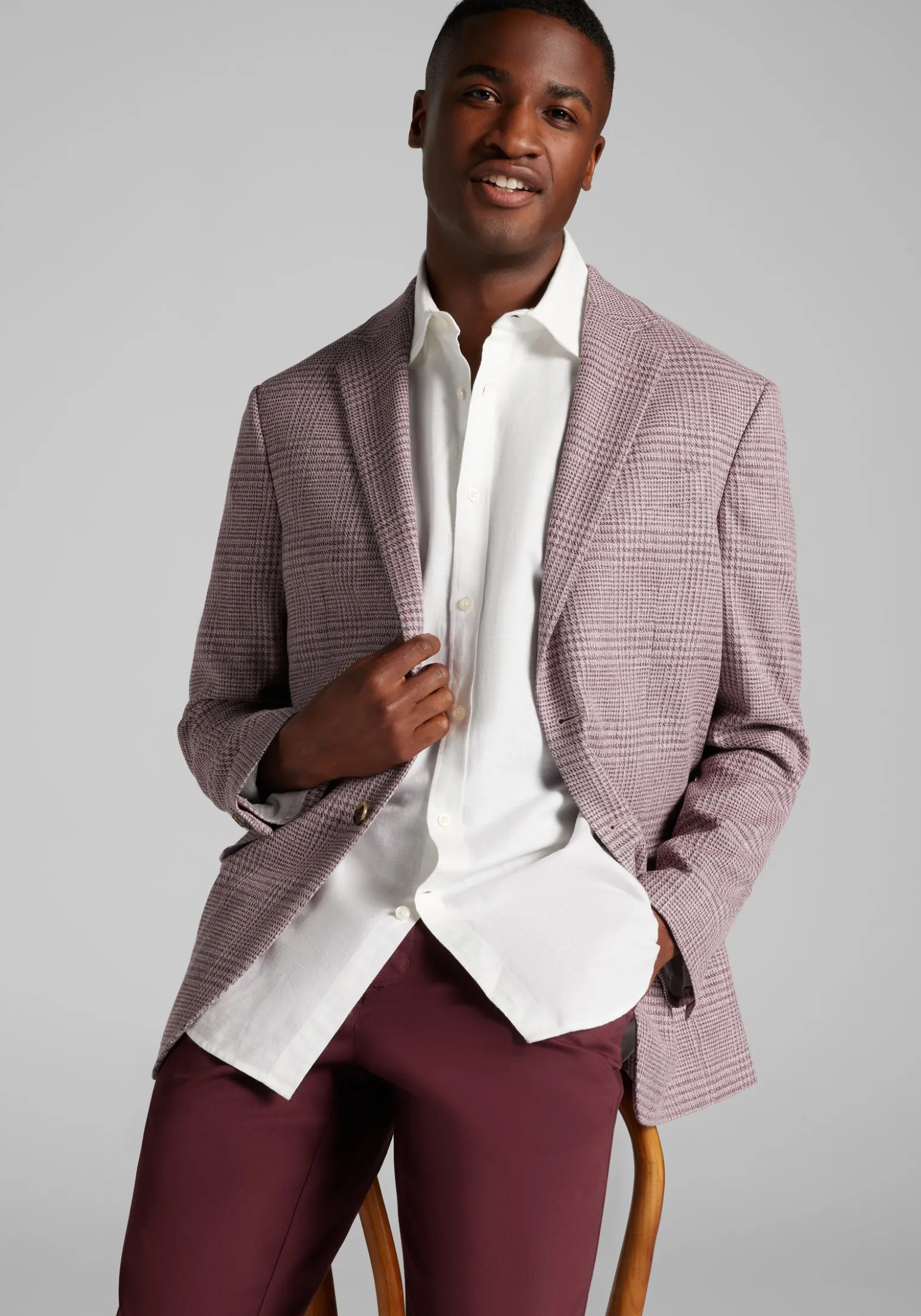 Jos. A. Bank Comfort Stretch Tailored Fit Plaid Sportcoat