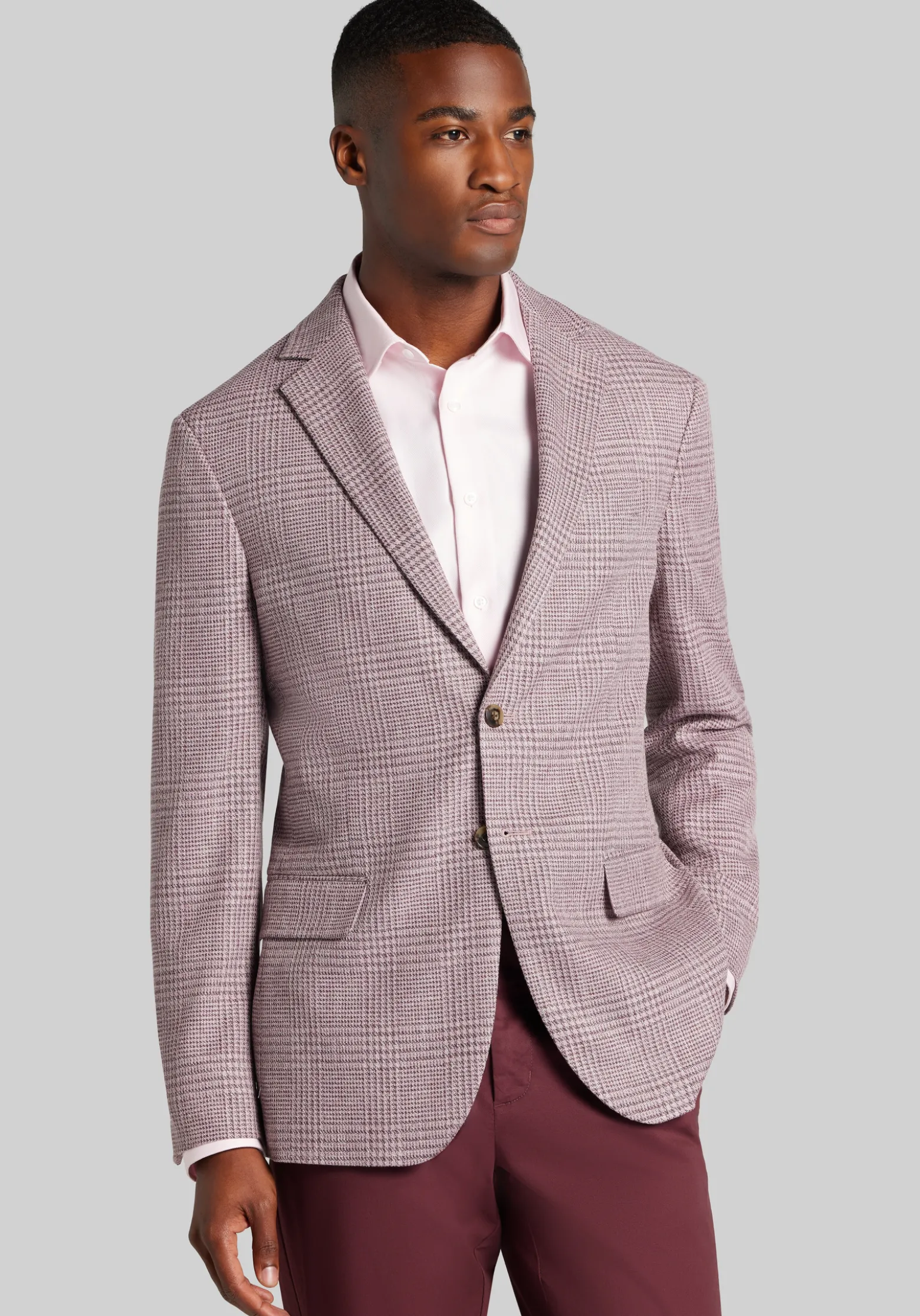 Jos. A. Bank Comfort Stretch Tailored Fit Plaid Sportcoat