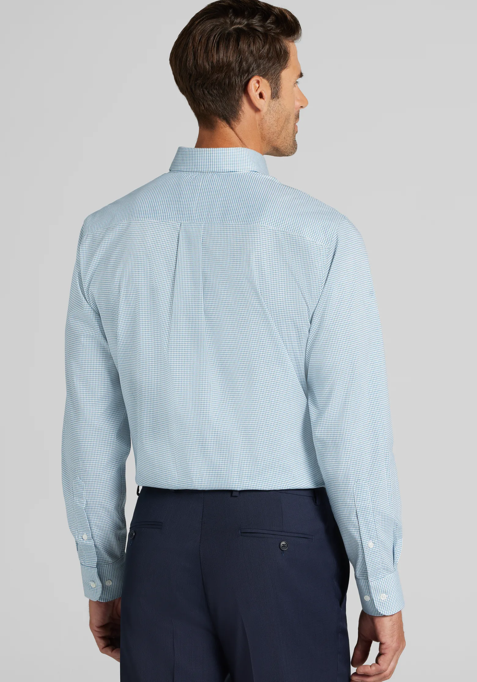 Jos. A. Bank Comfort Stretch Tailored Fit Button-Down Collar Check Dress Shirt