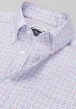 Jos. A. Bank Comfort Stretch Traditional Fit Button-Down Collar Plaid Dress Shirt