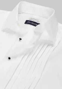 Jos. A. Bank Comfort Stretch Traditional Fit Point Collar French Cuff Eight-Pleat Formal Dress Shirt
