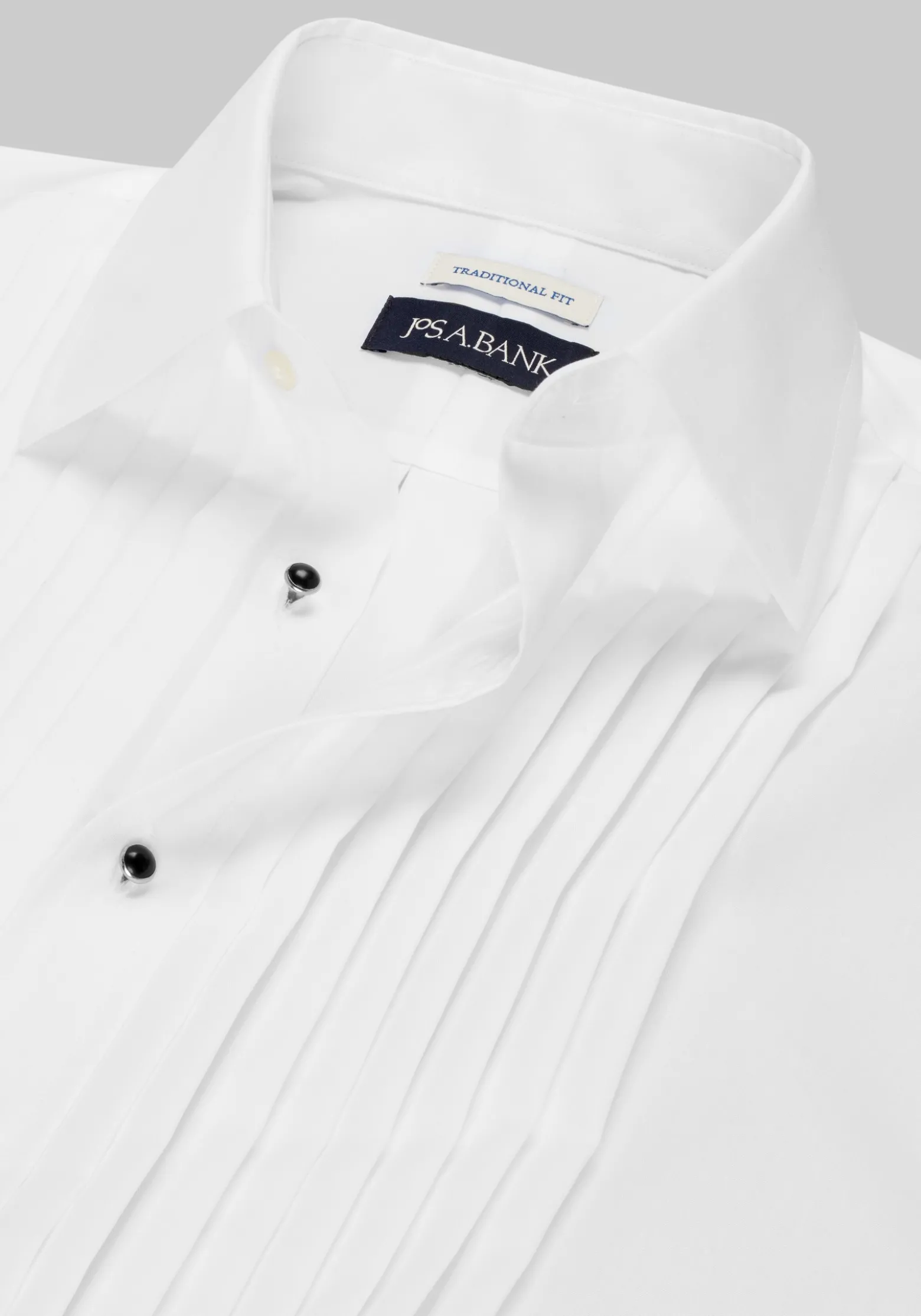 Jos. A. Bank Comfort Stretch Traditional Fit Point Collar French Cuff Eight-Pleat Formal Dress Shirt