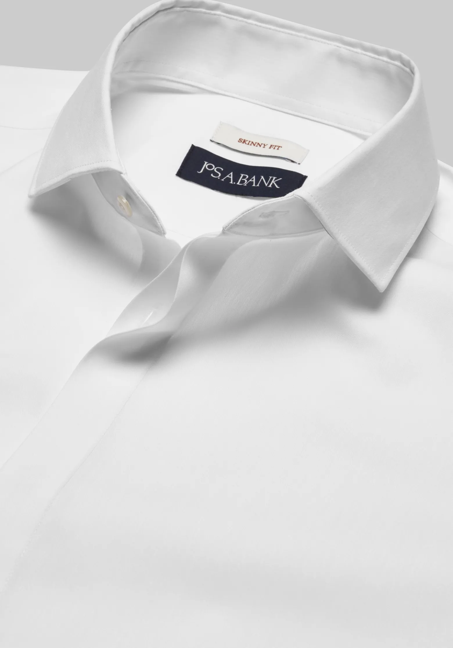 Jos. A. Bank Skinny Fit Spread Collar Covered Placket Solid Dress Shirt