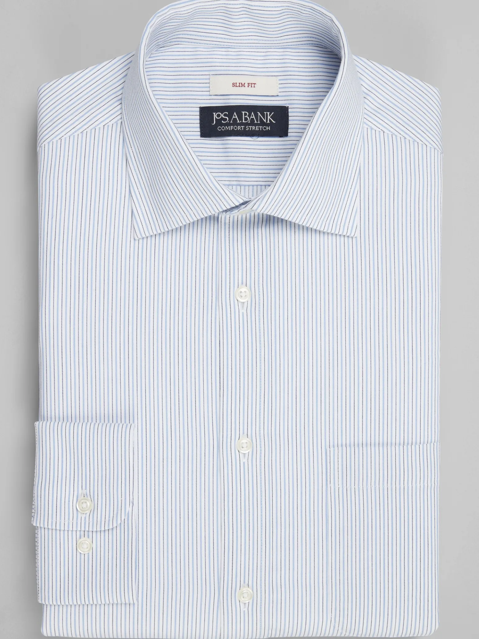 Jos. A. Bank Slim Fit Spread Collar Stripe Dress Shirt