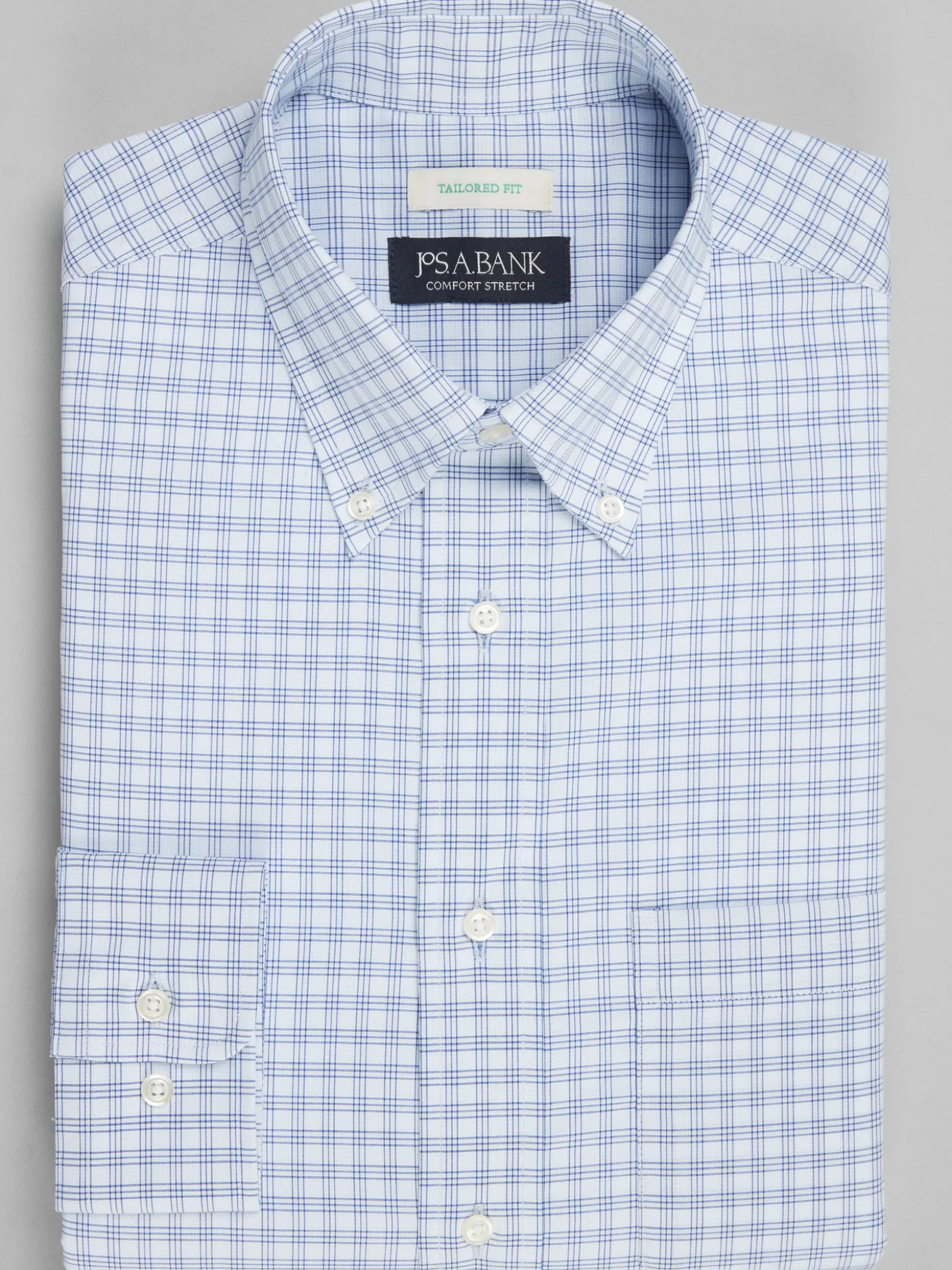 Jos. A. Bank Tailored Fit Button-Down Collar Check Dress Shirt
