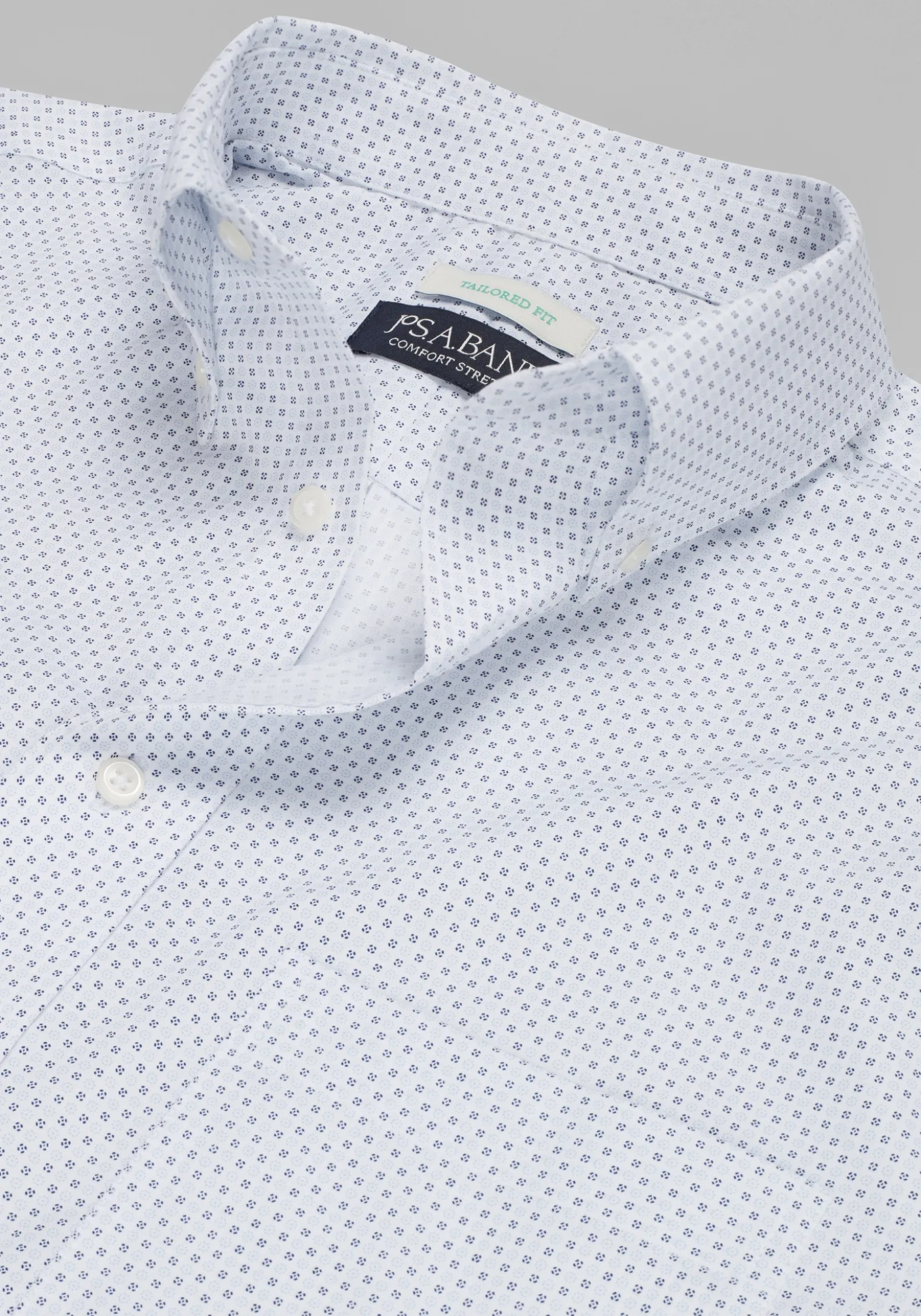 Jos. A. Bank Tailored Fit Button-Down Collar Print Dress Shirt