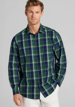Jos. A. Bank Tailored Fit Check Button Up Shirt - Big & Tall