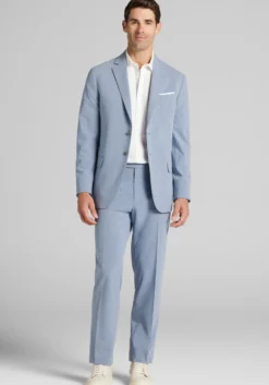 Jos. A. Bank Tailored Fit Comfort Stretch Seersucker Plaid Suit Separate Jacket