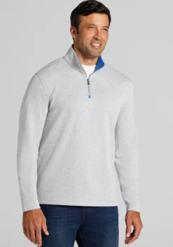 Jos. A. Bank Tailored Fit Double Face 1/4 Zip Pullover