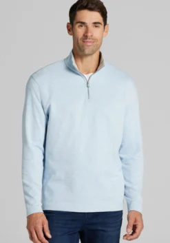 Jos. A. Bank Tailored Fit Double Face 1/4 Zip Pullover