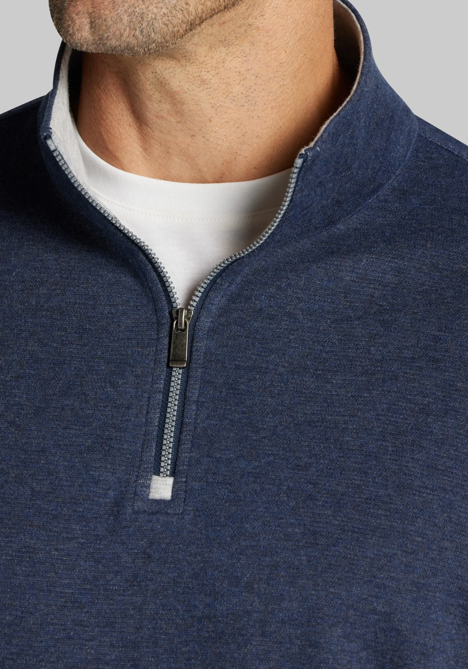 Jos. A. Bank Tailored Fit Double Face 1/4 Zip Pullover