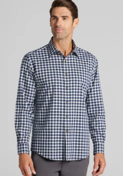 Jos. A. Bank Tailored Fit Herringbone Check Button-Up Shirt