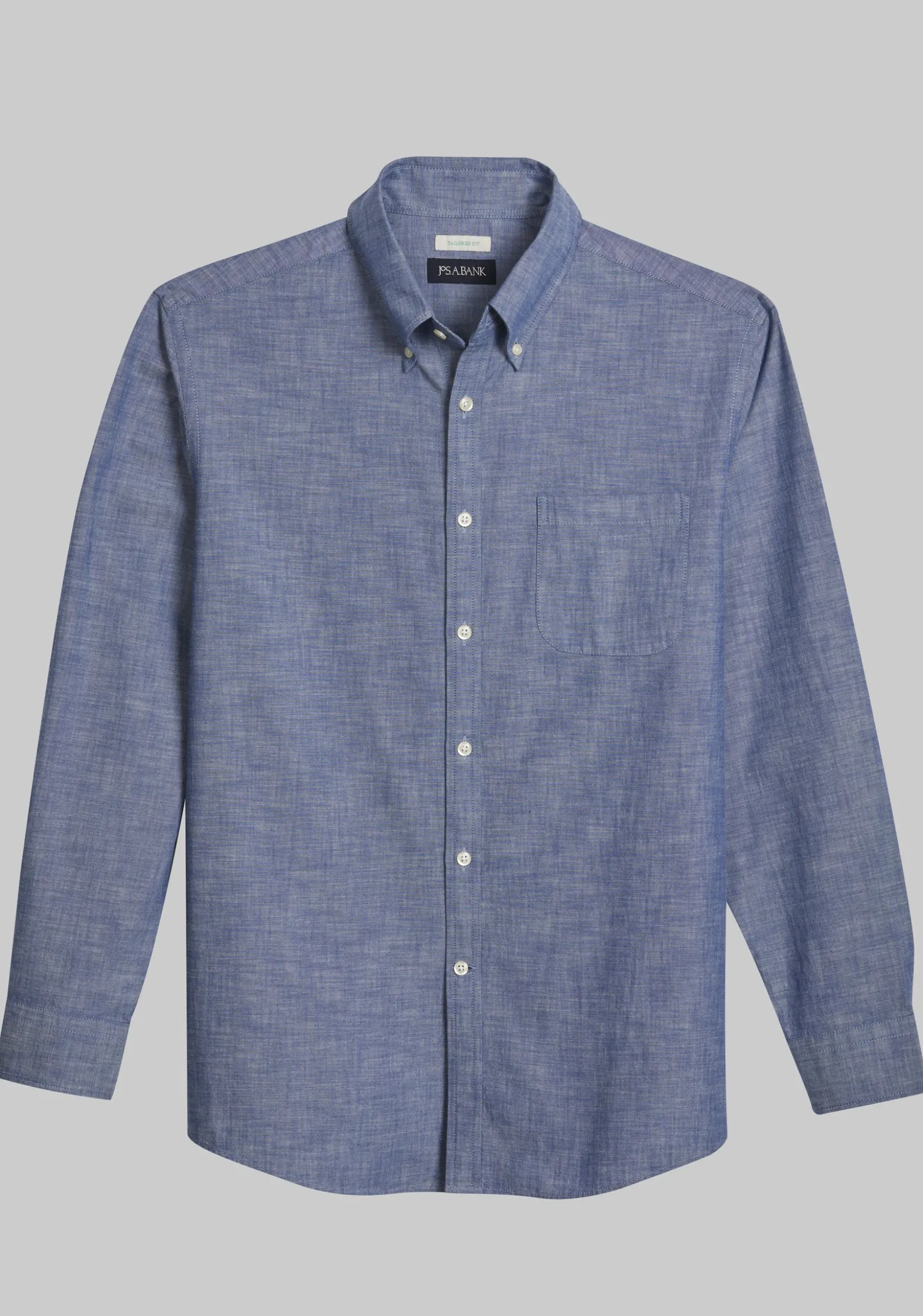 Jos. A. Bank Tailored Fit Long Sleeve Chambray Button Up Shirt