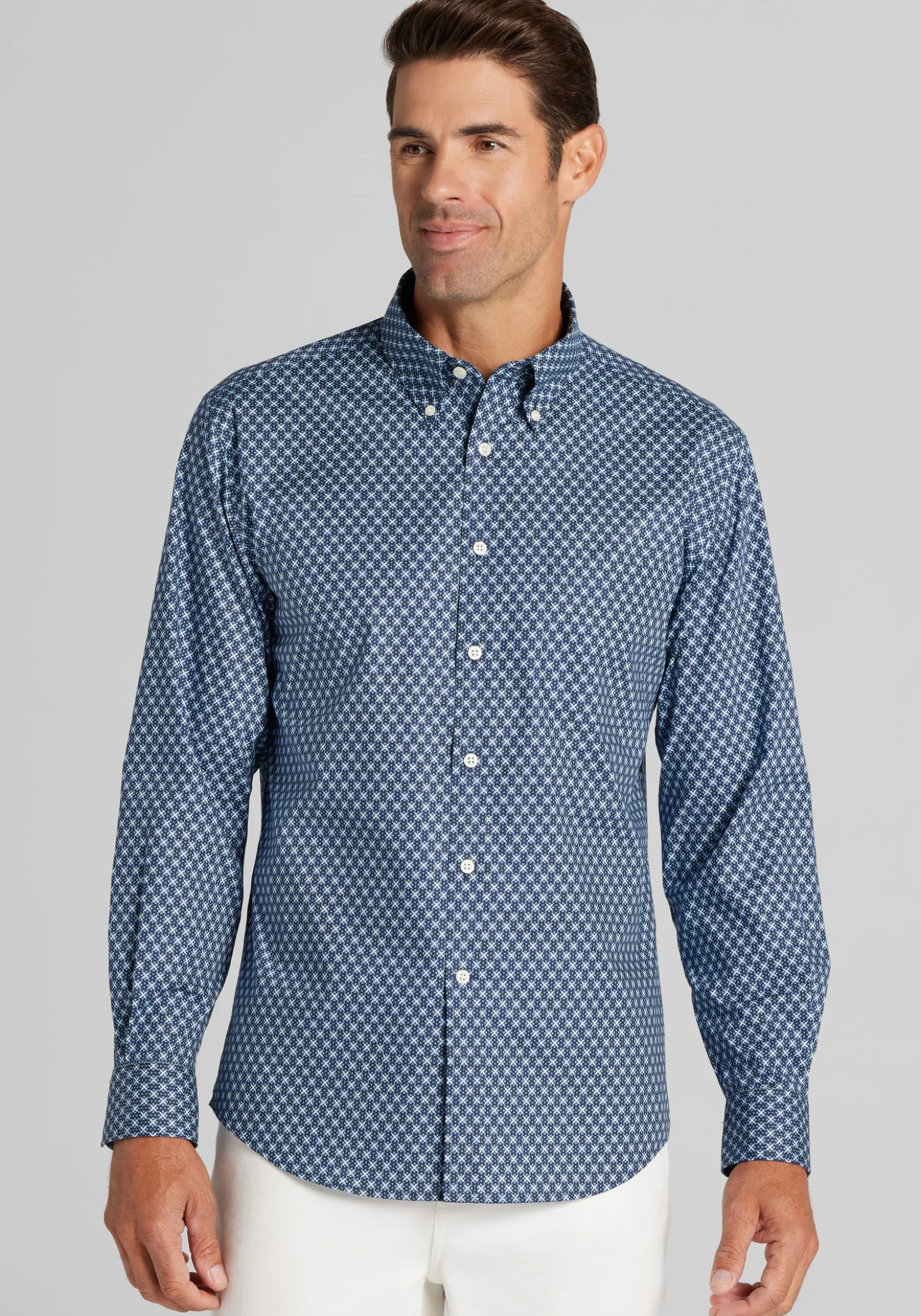 Jos. A. Bank Tailored Fit Medallion Button Up Shirt
