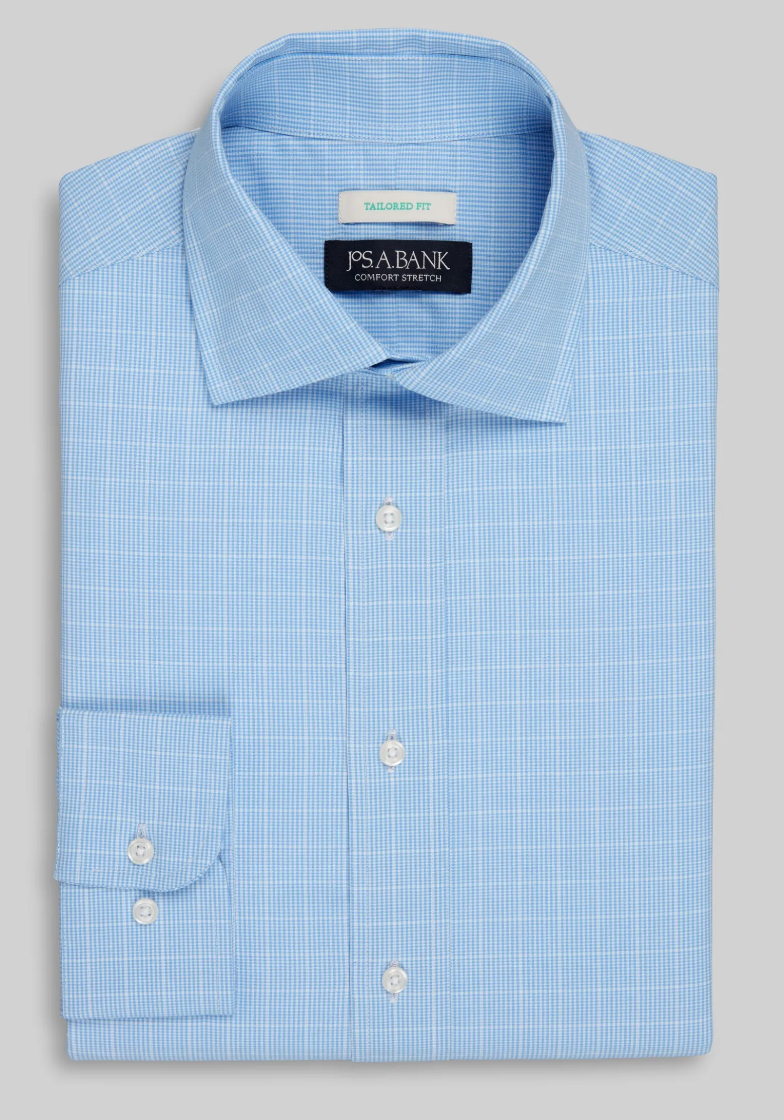 Jos. A. Bank Tailored Fit Offset Grid Dress Shirt