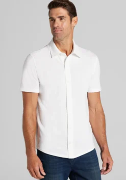 Jos. A. Bank Tailored Fit Pique Short Sleeve Button Up Shirt