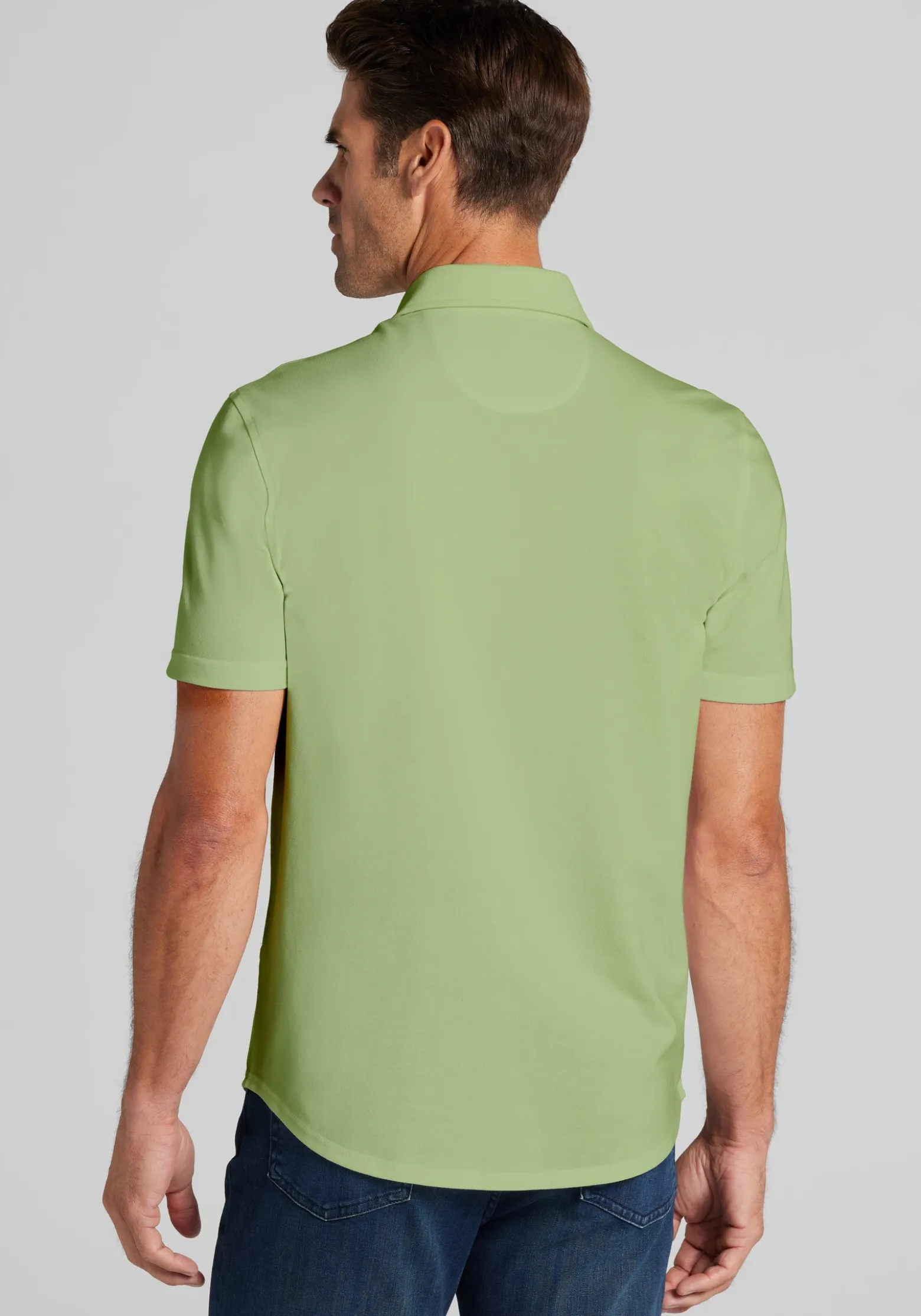 Jos. A. Bank Tailored Fit Pique Short Sleeve Button Up Shirt