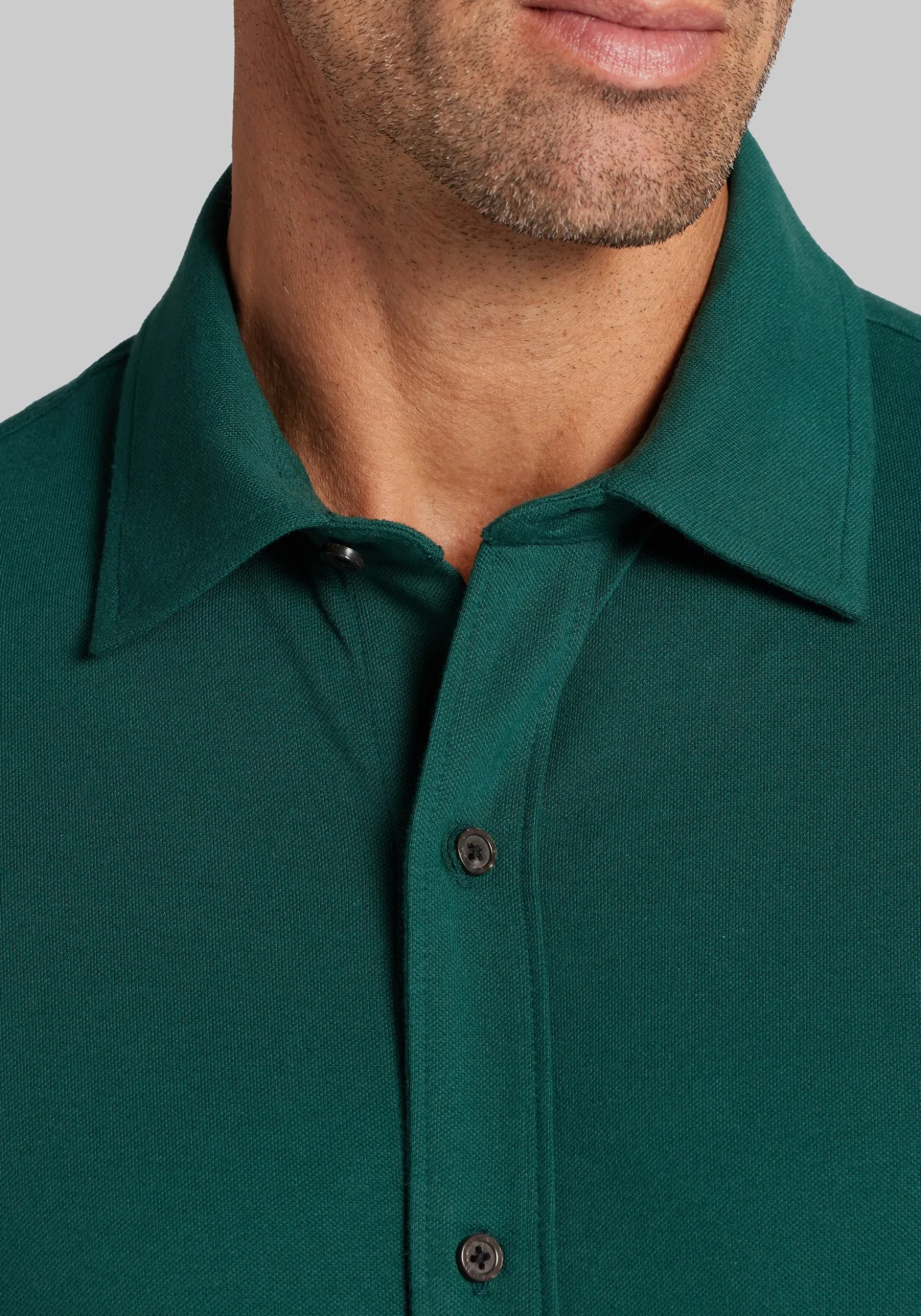 Jos. A. Bank Tailored Fit Pique Short Sleeve Button Up Shirt