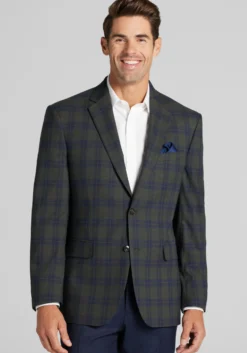 Jos. A. Bank Tailored Fit Plaid Comfort Stretch Sportcoat - Big & Tall