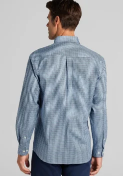 Jos. A. Bank Tailored Fit Small Gingham Button Up Shirt