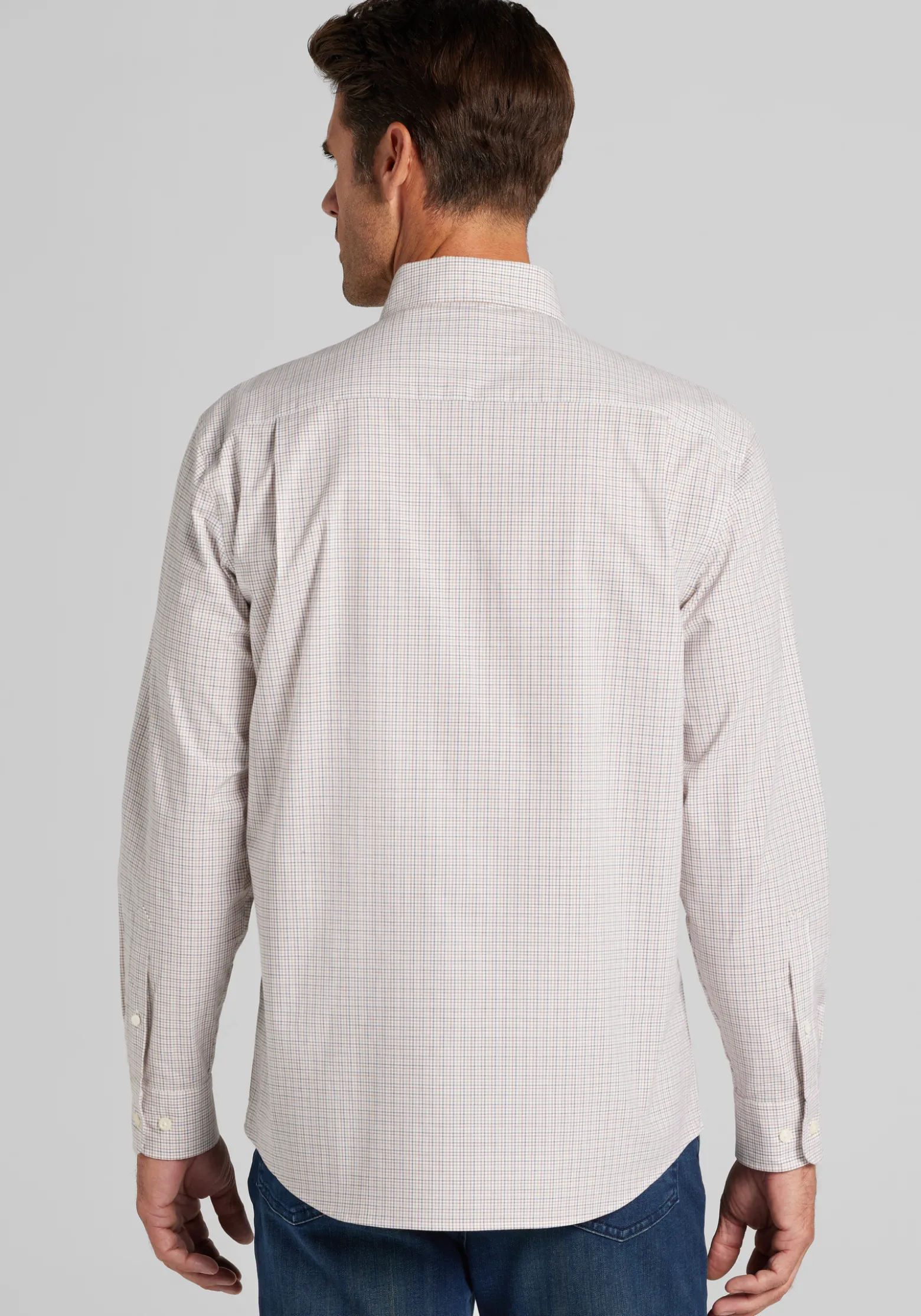 Jos. A. Bank Tailored Fit Small Tattersall Button-Up Shirt