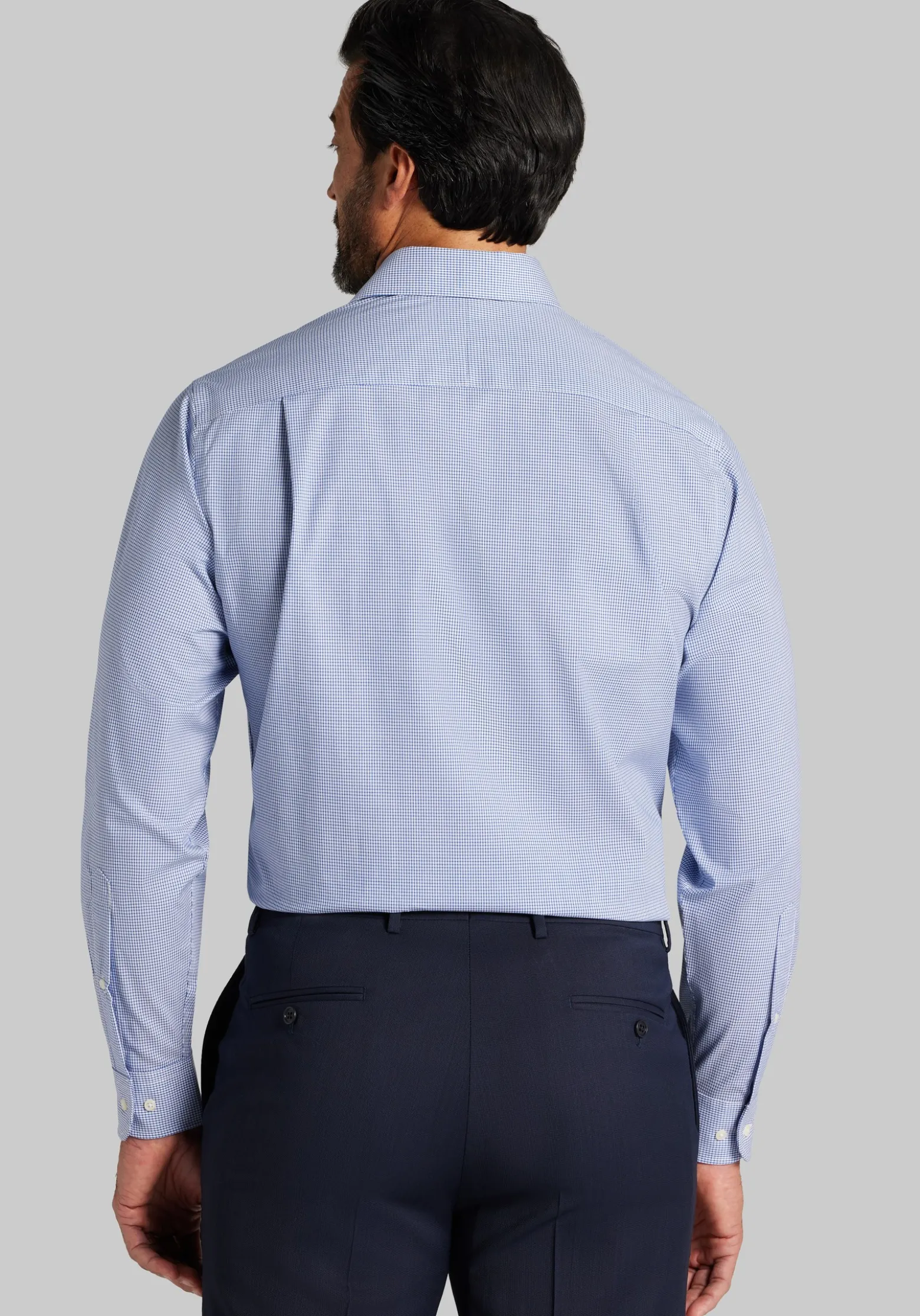 Jos. A. Bank Tailored Fit Spread Collar Tiny Grid Dress Shirt