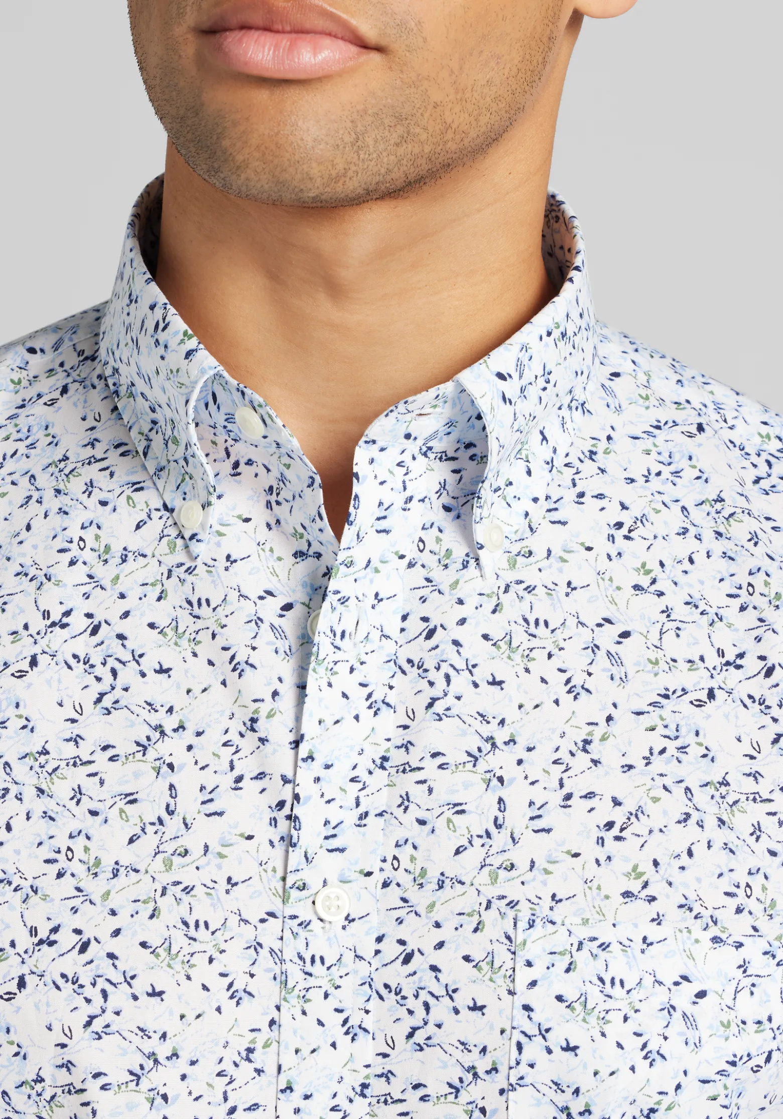 Jos. A. Bank Tailored Fit Swirling Leaves Button Up Shirt