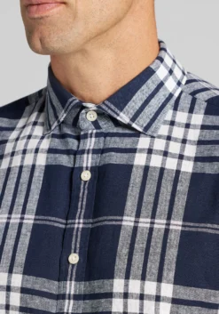 Jos. A. Bank Traditional Fit Large Plaid Short Sleeve Button Up Shirt